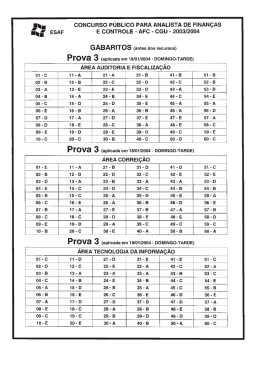 I`l CONCURSO PÚBLICO PARA ANALISTA DE FINANÇAS ESAF E
