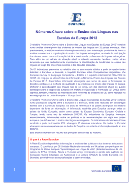 N&uacute;meros-Chave sobre o Ensino das L&iacute;nguas nas - EACEA