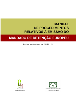 manual de procedimentos relativos à emissão do mandado de