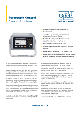 Fermenter Control Ficha Tecnica - Portuguese