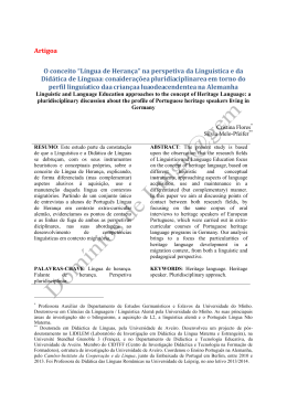 Artigos O conceito L&iacute;ngua de Heran&ccedil;a na perspetiva da Lingu&iacute;stica