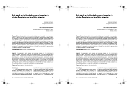 Estrat&eacute;gicas de Marketing para Inser&ccedil;&atilde;o do Vinho Brasileiro