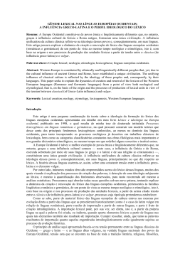 G&Ecirc;NESE LEXICAL NAS L&Iacute;NGUAS EUROP&Eacute;IAS