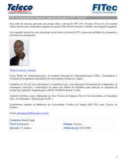 FTP: Um Protocolo da Camada de Aplica&ccedil;&atilde;o Baseado no TCP