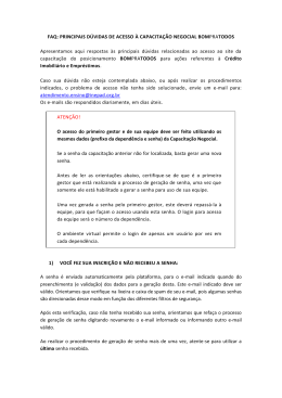 FAQ: PRINCIPAIS D&Uacute;VIDAS DE ACESSO &Agrave;