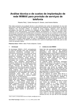 Análise técnica e de custos de implantação de rede WiMAX
