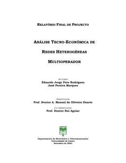 an&aacute;lise tecno-econ&oacute;mica de redes heterog&eacute;neas