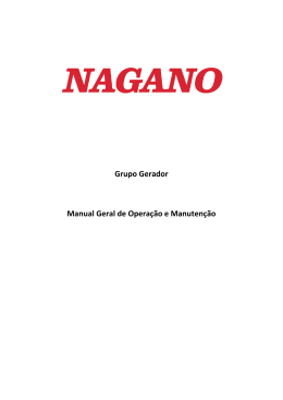 Grupo Gerador Manual Geral de Opera&ccedil;&atilde;o e Manuten&ccedil;&atilde;o