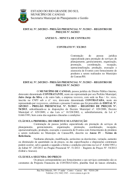 minuta de contrato - Prefeitura Municipal de Canoas