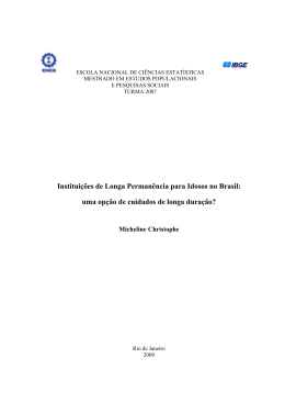 Institui&ccedil;&otilde;es de Longa Perman&ecirc;ncia para Idosos no Brasil