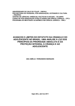 avan&ccedil;os e limites do estatuto da crian&ccedil;a e do adolescente