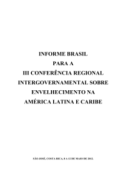 informe brasil para a iii confer&ecirc;ncia regional intergovernamental