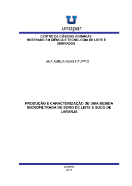produ&ccedil;&atilde;o e caracteriza&ccedil;&atilde;o de uma bebida microfiltrada de soro de
