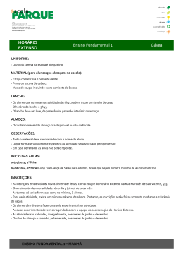HOR&Aacute;RIO EXTENSO Ensino Fundamental 1 G&aacute;vea
