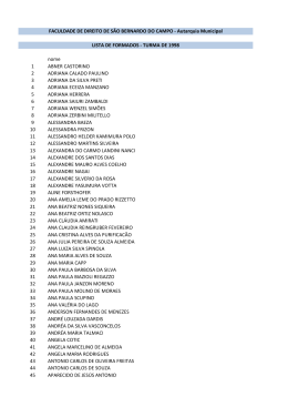 Turma de 1998 - Faculdade de Direito de São Bernardo do Campo