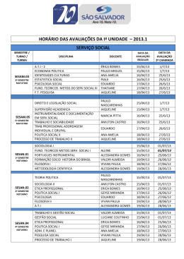 horário das avaliações de 2013.1