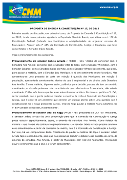 PROPOSTA DE EMENDA À CONSTITUIÇÃO Nº 17, DE 2012