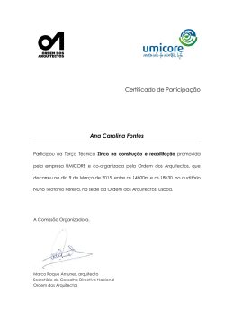 Certificado de Participação Ana Carolina Fontes