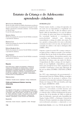 Estatuto da Crian&ccedil;a e do Adolescente: aprendendo cidadania