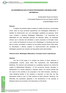 AS EXPERI&Ecirc;NCIAS DOS FUTUROS PROFESSORES COM