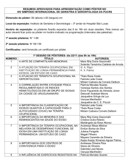 RESUMOS APROVADOS PARA APRESENTA&Ccedil;&Atilde;O COMO