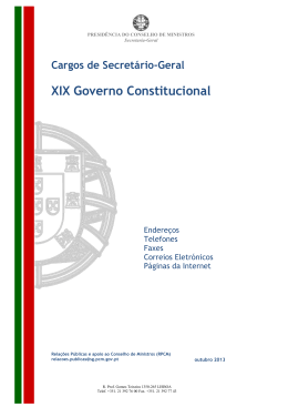 Cargos de Secret&aacute;rio-Geral XIX Governo Constitucional
