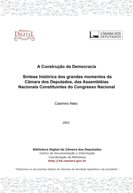 A Constru&ccedil;&atilde;o da Democracia S&iacute;ntese hist&oacute;rica