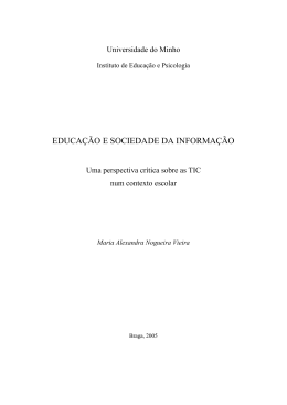Educa&ccedil;&atilde;o e sociedade da informa&ccedil;&atilde;o