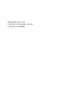 Panorama da luta contra a exclus&atilde;o social. Conceitos e estrat&eacute;gias