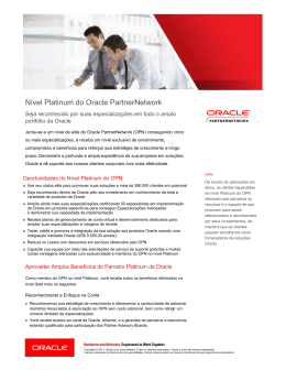 Nível Platinum do Oracle PartnerNetwork