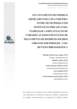 levantamento do modelo adequado para uma parceria