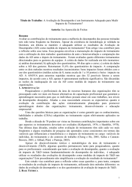 A avalia&ccedil;&atilde;o de desempenho &eacute; um instrumento adequado