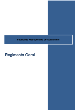 Faculdade Metropolitana de Guaramirim - Regimento