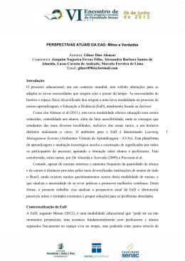 "Perspectivas atuais da EAD: Mitos e Verdades".