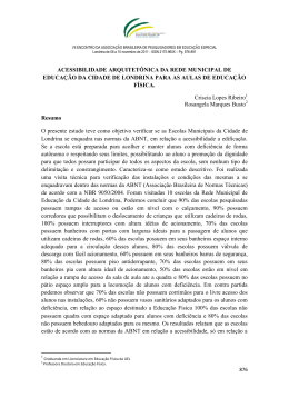 ACESSIBILIDADE ARQUITET&Ocirc;NICA DA REDE MUNICIPAL