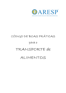 C&oacute;digo de Boas Pr&aacute;ticas para o Transporte de Alimentos