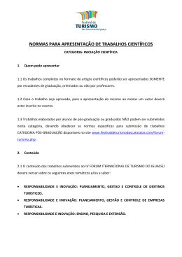 normas para apresentação - Festival de Turismo das Cataratas