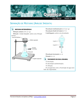 Separa&ccedil;&atilde;o de Misturas Heterog&ecirc;neas