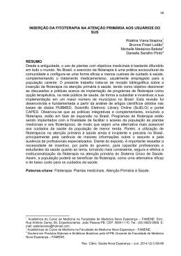 inserção da fitoterapia na atenção primária aos