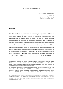 A Voz do Ator de Teatro - Sociedade Brasileira de Fonoaudiologia