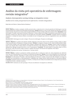 An&aacute;lise da visita pr&eacute;-operat&oacute;ria de enfermagem: revis&atilde;o integrativa*