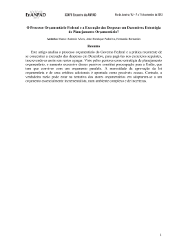 1 O Processo Or&ccedil;ament&aacute;rio Federal e a Execu&ccedil;&atilde;o das