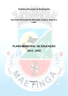 PLANO MUNICIPAL DE EDUCA&Ccedil;&Atilde;O 2014 - 2023