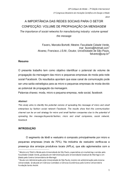 a import&acirc;ncia das redes sociais para o setor confec&ccedil;&atilde;o: volume de