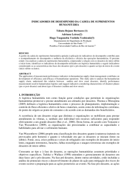 INDICADORES DE DESEMPENHO DA CADEIA DE