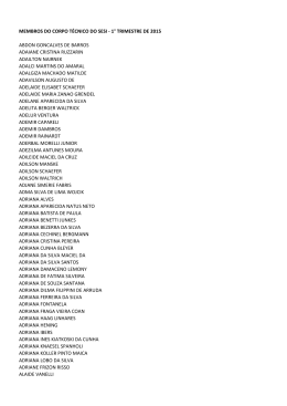membros do corpo técnico do sesi - 1° trimestre de 2015