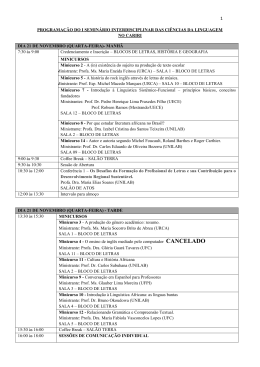 PROGRAMA&Ccedil;&Atilde;O DO I SEMIN&Aacute;RIO INTERDISCIPLINAR