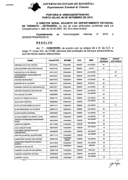 GOVERNO DO ESTADO DE ROND&Ocirc;NIA Departamento