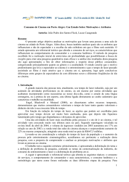 1 Consumo de Cinema em Porto Alegre: Um Estudo Sobre