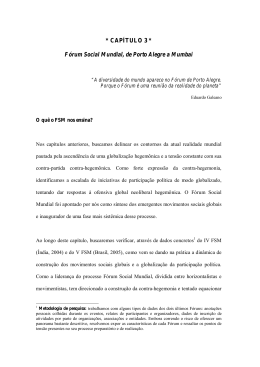 * CAP&Iacute;TULO 3 * F&oacute;rum Social Mundial, de Porto Alegre a Mumbai